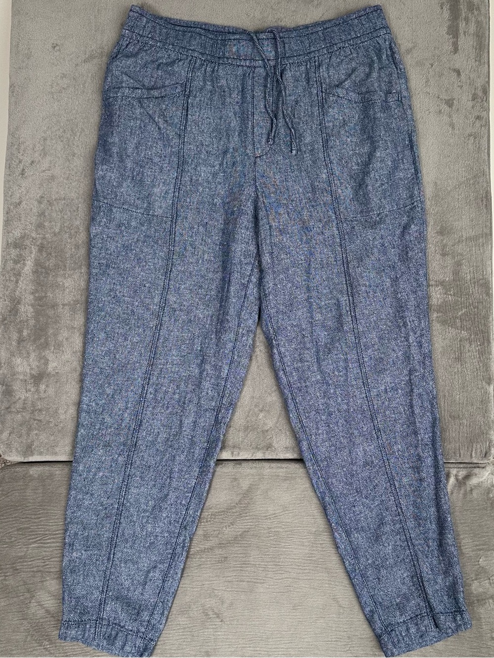 Old Navy Heathered Navy Drawstring Joggers